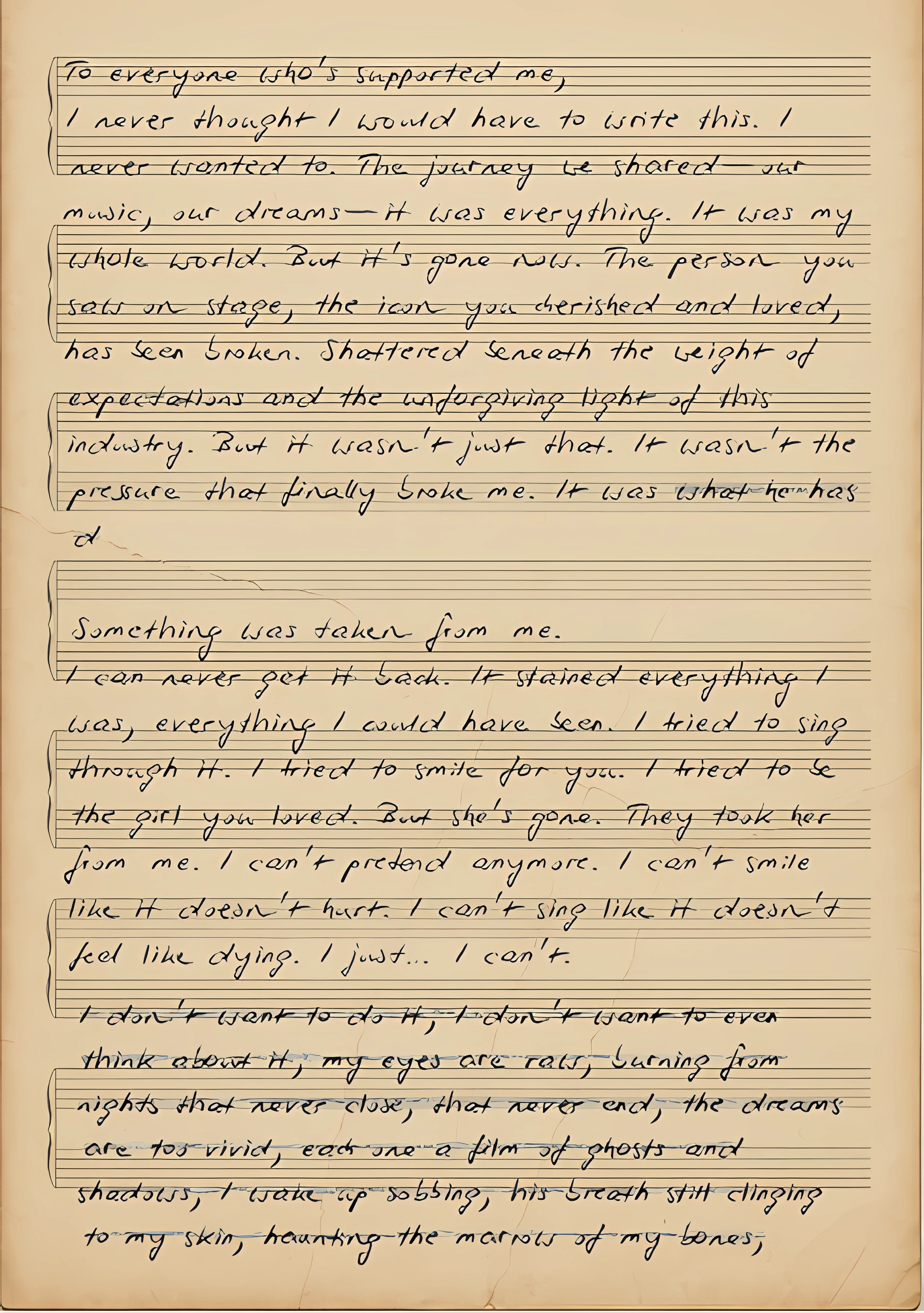 Miku’s Goodbye Note, Page 1